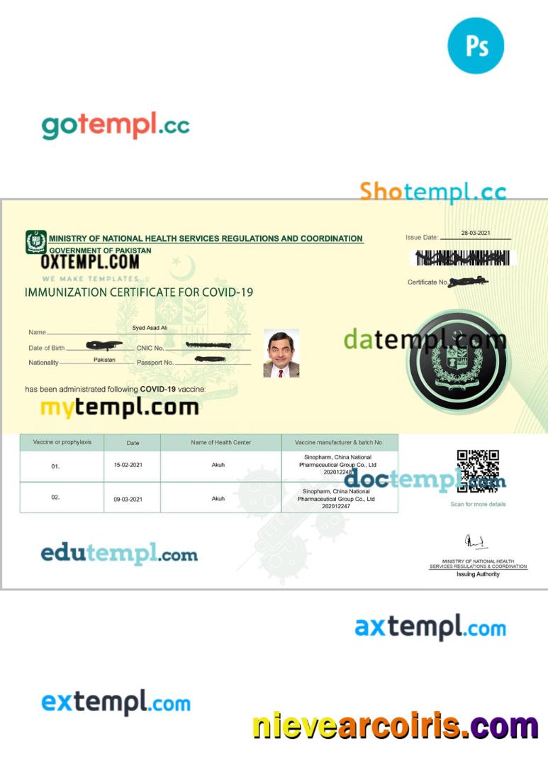 Pakistan immunization certificate for covid-19